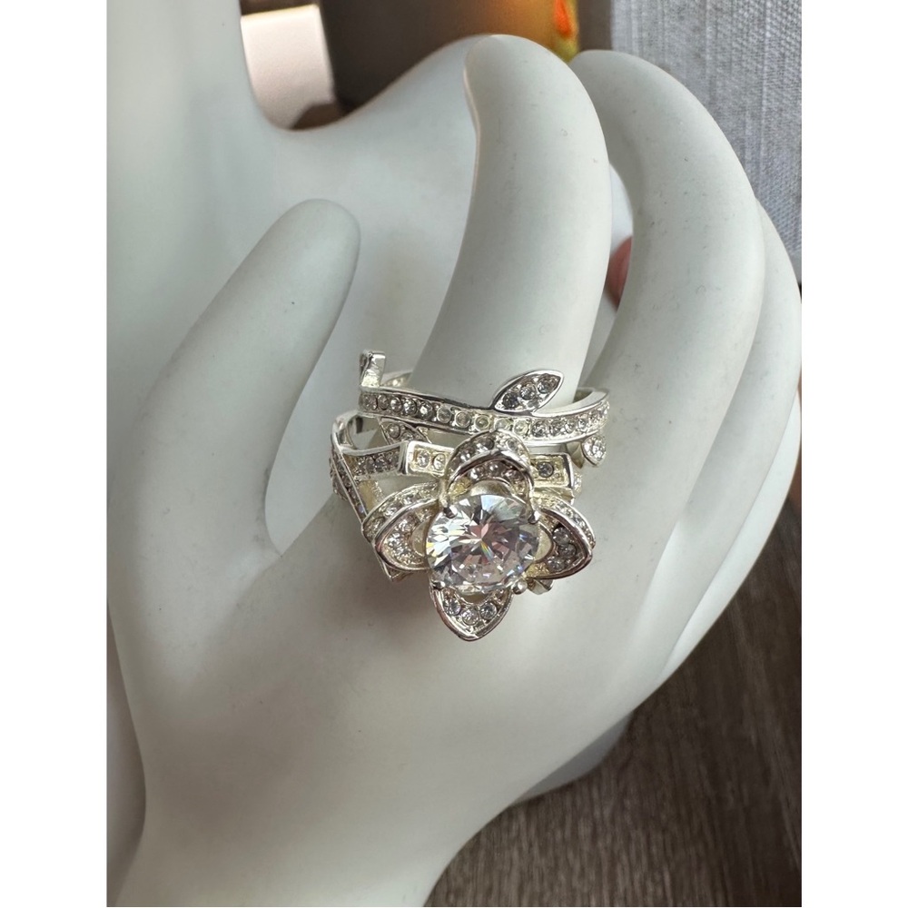 🆕 Silver CZ Ring Set - Picture 4 of 13